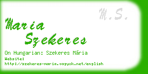 maria szekeres business card